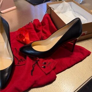 Christian Louboutin Eloise 85 Nappa Shiny Black Heels